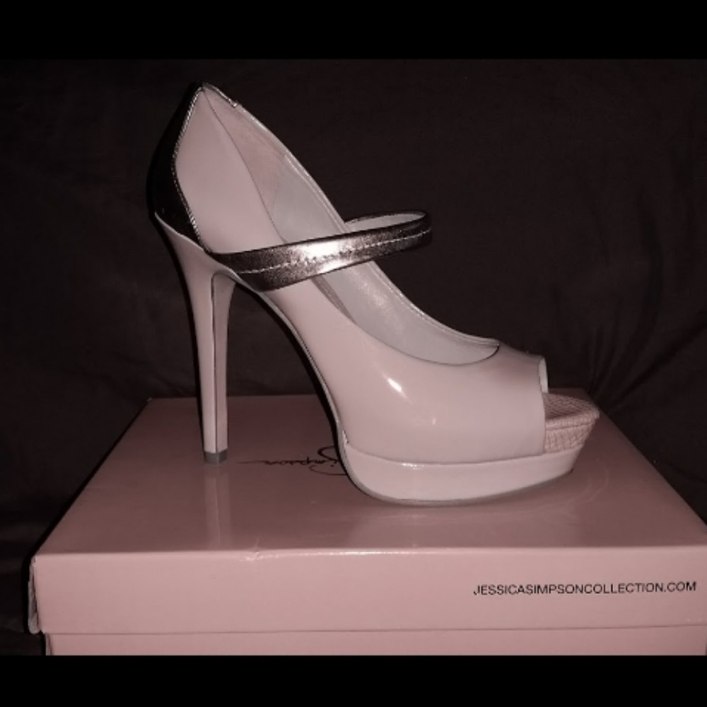 Jessica Simpson platform peep toe pumps